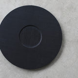 Pachadesign 'Circular Tray in Burnt English Oak with Sawn Texture & Inner Circle'