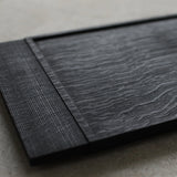 Pachadesign 'Tray with Sawn Texture & Rebate in Burnt English Oak'
