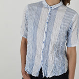 Pas De Calais ‘Shirring Stripe Short Sleeve Blouse in Off White’ 13-60-6795 / 02
