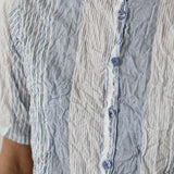 Pas De Calais ‘Shirring Stripe Short Sleeve Blouse in Off White’ 13-60-6795 / 02