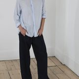 Pas De Calais ‘Washed Cotton Crinkle Classic Shirt in Saxe Blue’ 13-60-6802 / 36