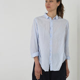 Pas De Calais ‘Washed Cotton Crinkle Classic Shirt in Saxe Blue’ 13-60-6802 / 36