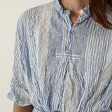 Pas De Calais ‘Shirring Stripe Dress in Off White’ 13-60-4543 / 02