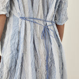 Pas De Calais ‘Shirring Stripe Dress in Off White’ 13-60-4543 / 02