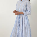 Pas De Calais ‘Washed Cotton Crinkle Dress in Soft Blue’ 13-60-4547 / 36