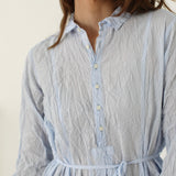 Pas De Calais ‘Washed Cotton Crinkle Dress in Soft Blue’ 13-60-4547 / 36