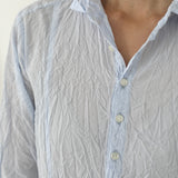 Pas De Calais ‘Washed Cotton Crinkle Classic Shirt in Saxe Blue’ 13-60-6802 / 36