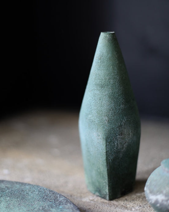 Etsuji Noguchi Verdigris green squared bottle