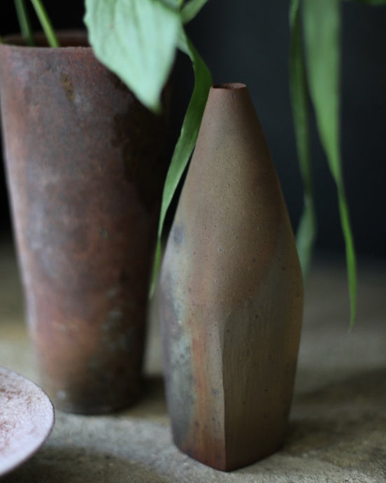 Etsuji Noguchi Yakishime squared bottle