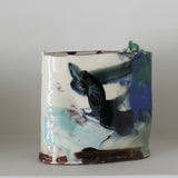 Barry Stedman Thrown Altered Vessel with blue/green