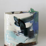Barry Stedman Thrown Altered Vessel with blue/green