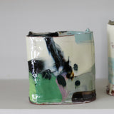 Barry Stedman Thrown Altered Vessel with blue/pink/green