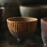 Glenn Dane 'Cup from sustainably sourced maple, with hand carved flutes, oak gall botanical dye & local chalk pigment finish'
