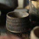 Glenn Dane 'Cup with hand carved texture from sustainably sourced ash. Finished with locally foraged oak gall & rust'