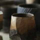 Glenn Dane 'Hollowed cup with hand carved facets from sustainably sourced maple. With walnut & oak gall botanical dyes'