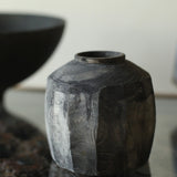Glenn Dane 'Larch tree faceted vessel with iron solution & grape vine charcoal botanical ink'