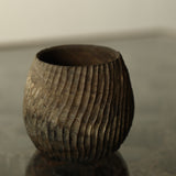 Glenn Dane 'Cup with hand carved twisted flutes from sustainably sourced silver birch. Finished with locally foraged oak gall & acorn cap botanical dyes.