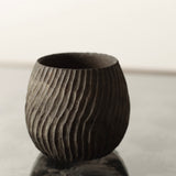 Glenn Dane 'Cup with hand carved twisted flutes from sustainably sourced silver birch. Finished with locally foraged oak gall & acorn cap botanical dyes.