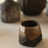 Glenn Dane 'Hollowed cup with hand carved facets from sustainably sourced maple. With walnut & oak gall botanical dyes'