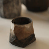 Glenn Dane 'Hollowed cup with hand carved facets from sustainably sourced maple. With walnut & oak gall botanical dyes'