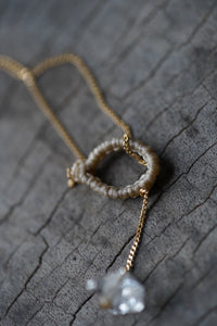 Yasuhide Ono 18K necklace with rutile quartz pendant
