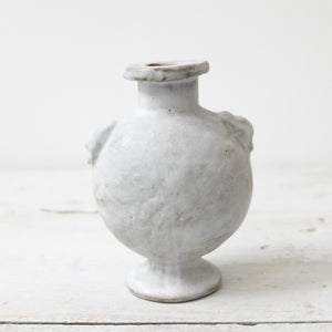 Charlotte McLeish medium Aryballos vase in black clay with porcelain slip 18