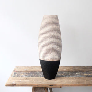 Malcolm Martin and Gaynor Dowling Tall Black and White Vessel 1183