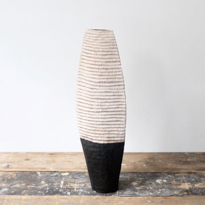 Malcolm Martin and Gaynor Dowling Tall Black and White Vessel 1182