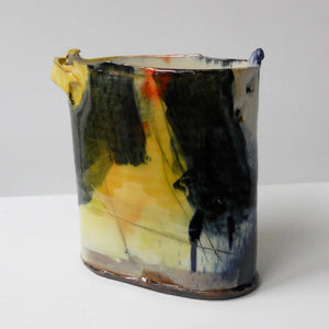 Barry Stedman Thrown Altered Vessel with Yellow (8900)
