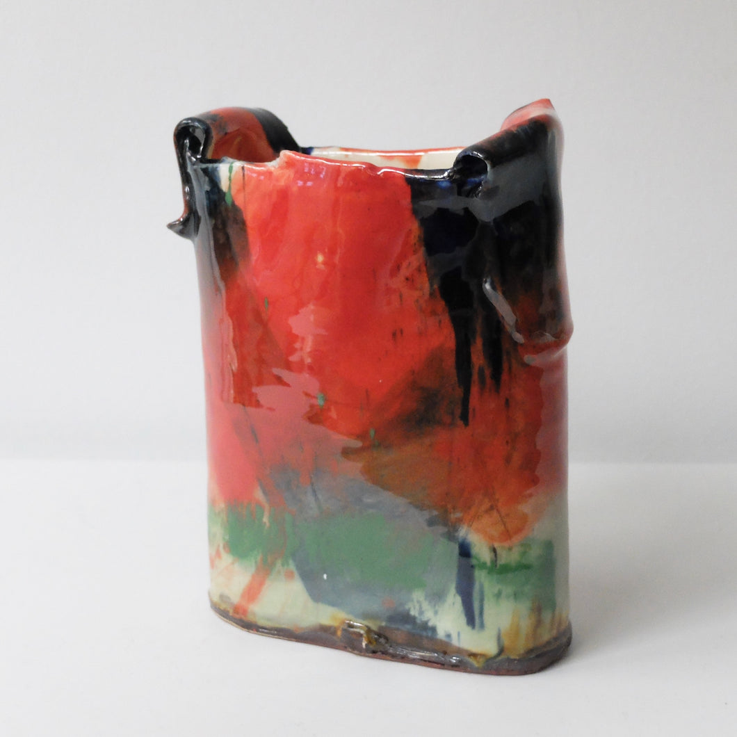 Barry Stedman Thrown Altered Vessel with Orange (8826)