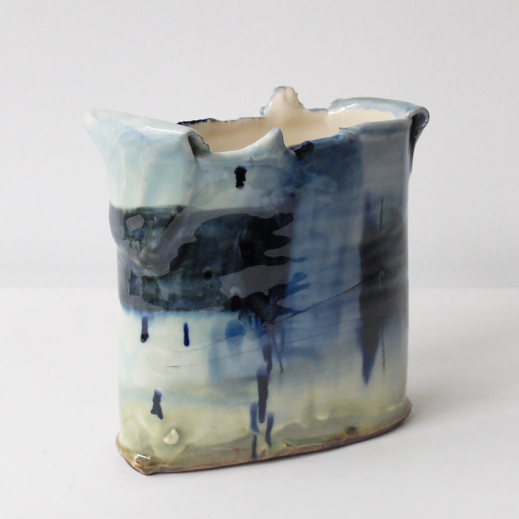 Barry Stedman Thrown Altered Vessel with Blue (8814)