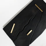 Pacha Design Organic tray with scars & cracks in Burnt English Oak with brass feet 26