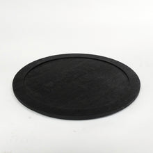 Pacha Design Circular tray with wide edge in Burnt English Oak 18