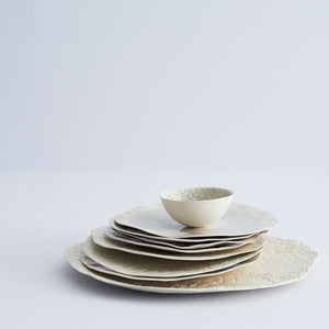 Hand made ceramic lace plates